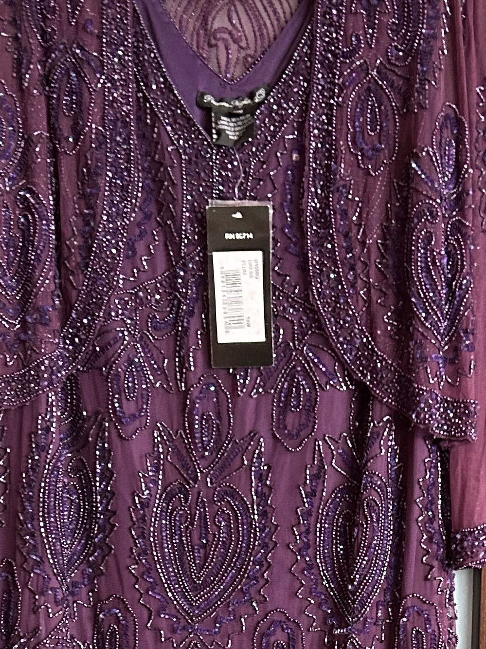 Beaded Purple Women's Dress Top - Unknown Brand